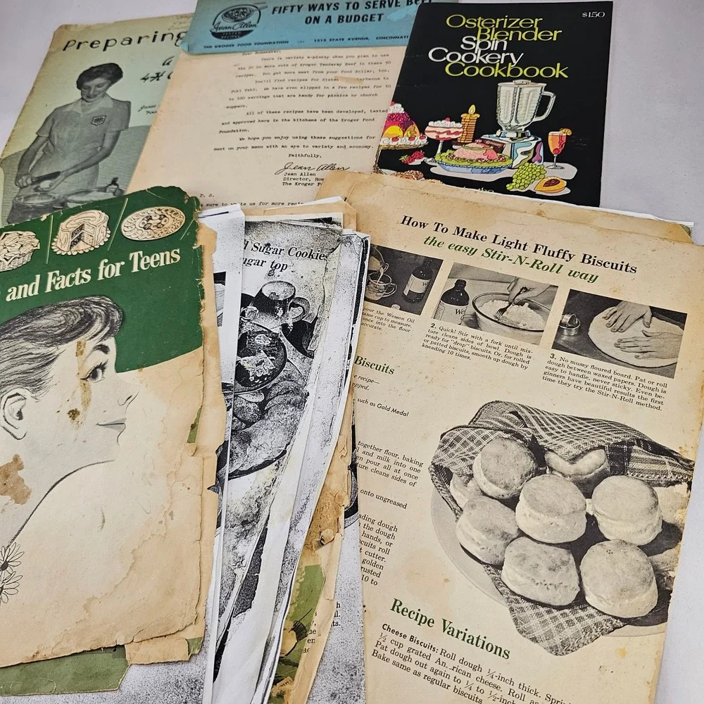 VTG. Cookbooks Recipe Booklets Lot of 4 Osterizer Blender,‎ Beef Budget, Baking